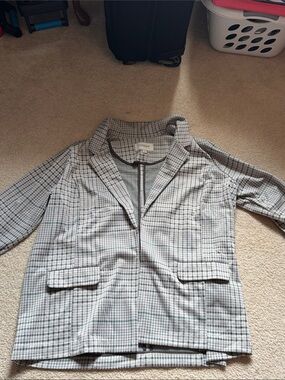 Liverpool Gray Checked Blazer Jacket
